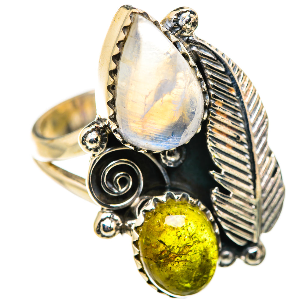 Rainbow Moonstone Rings handcrafted by Ana Silver Co - RING129925 - Photo 2