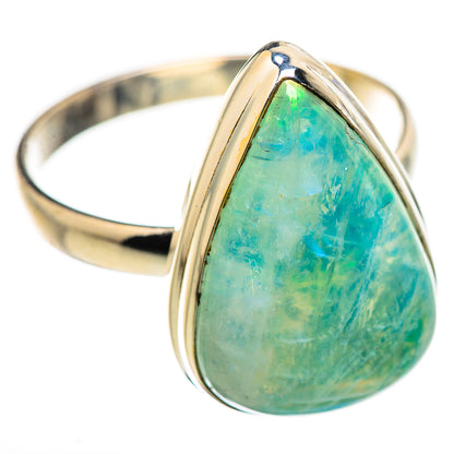 Green Moonstone Rings handcrafted by Ana Silver Co - RING129926 - Photo 2