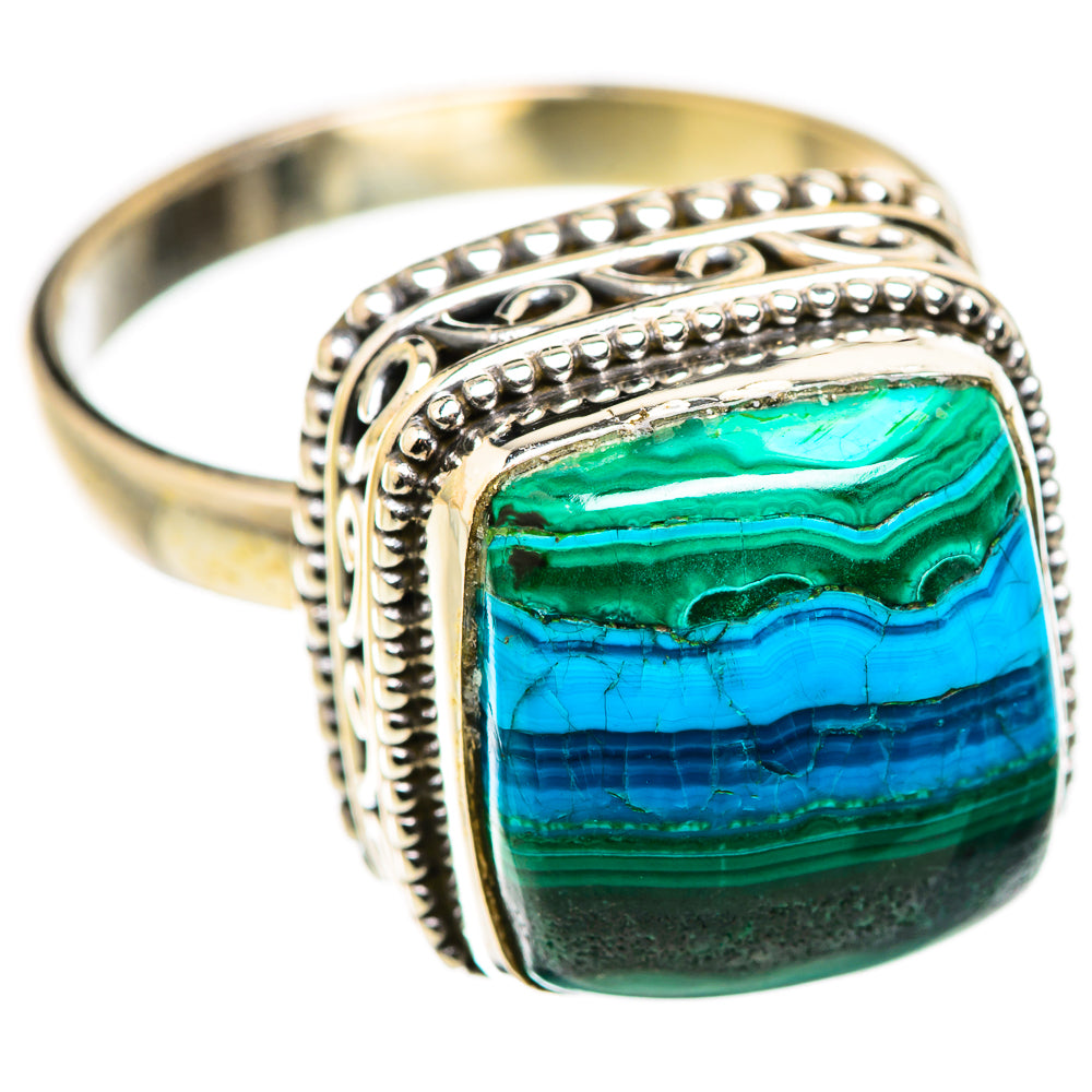 Malachite In Chrysocolla Rings handcrafted by Ana Silver Co - RING129943 - Photo 2