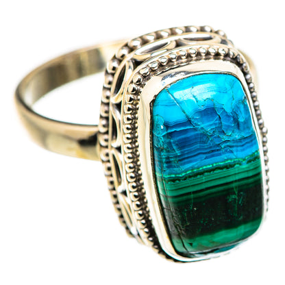 Malachite In Chrysocolla Rings handcrafted by Ana Silver Co - RING129965 - Photo 2