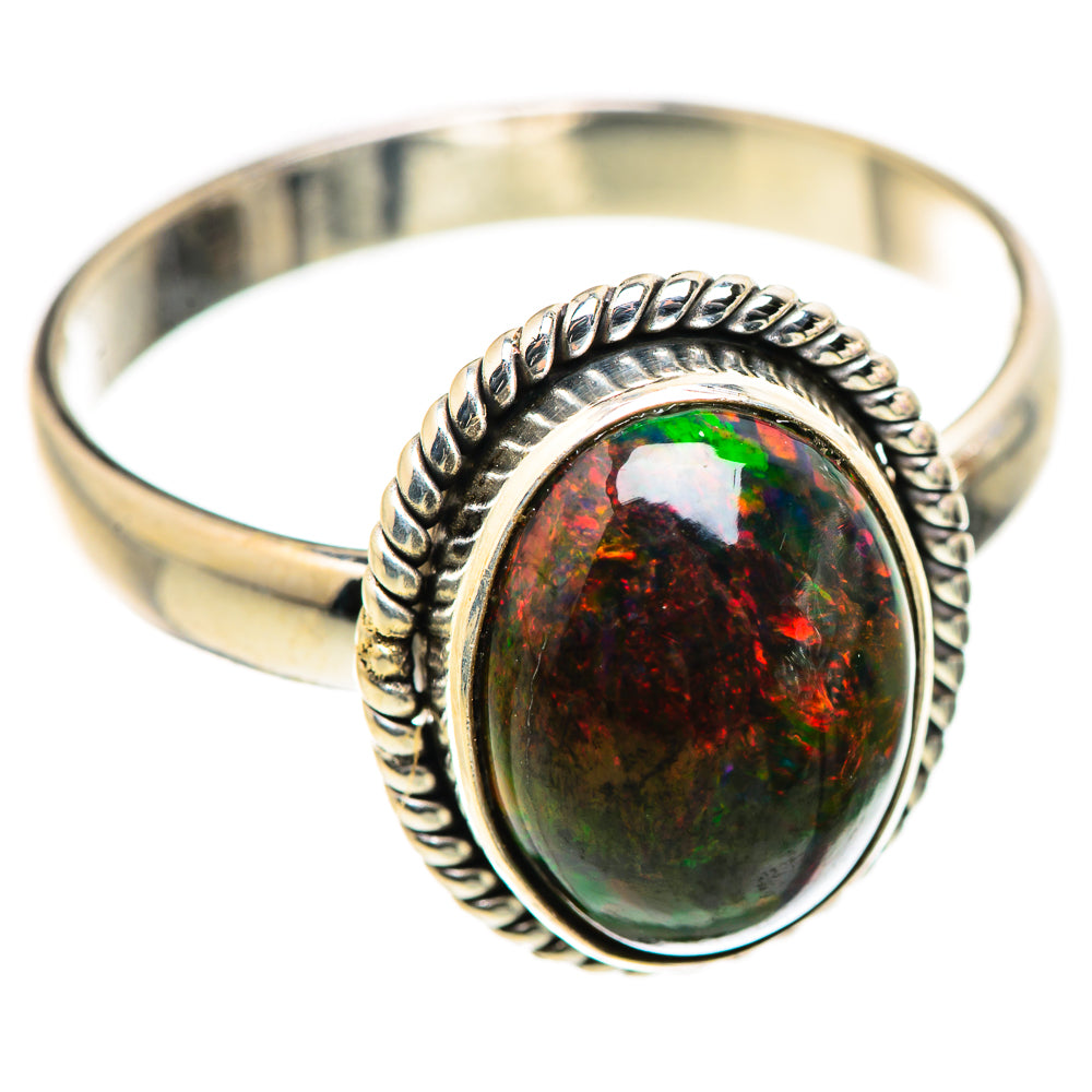 Black Opal Rings handcrafted by Ana Silver Co - RING129972 - Photo 2