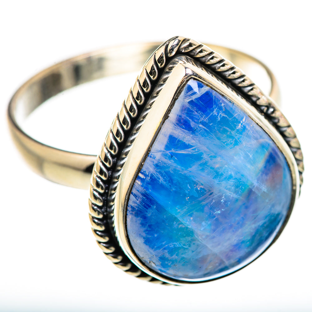 Rainbow Moonstone Rings handcrafted by Ana Silver Co - RING129978 - Photo 2