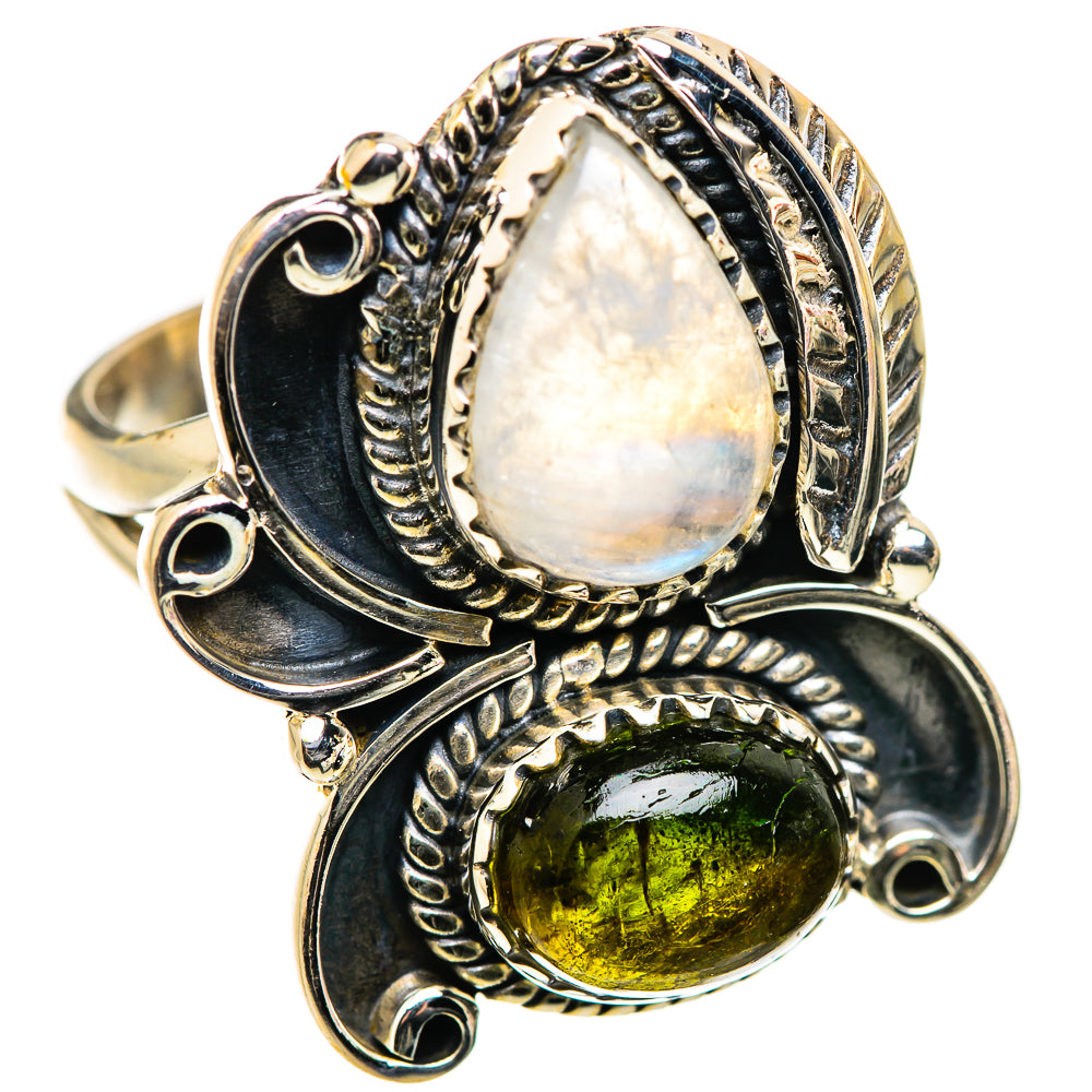 Rainbow Moonstone Rings handcrafted by Ana Silver Co - RING129979 - Photo 2