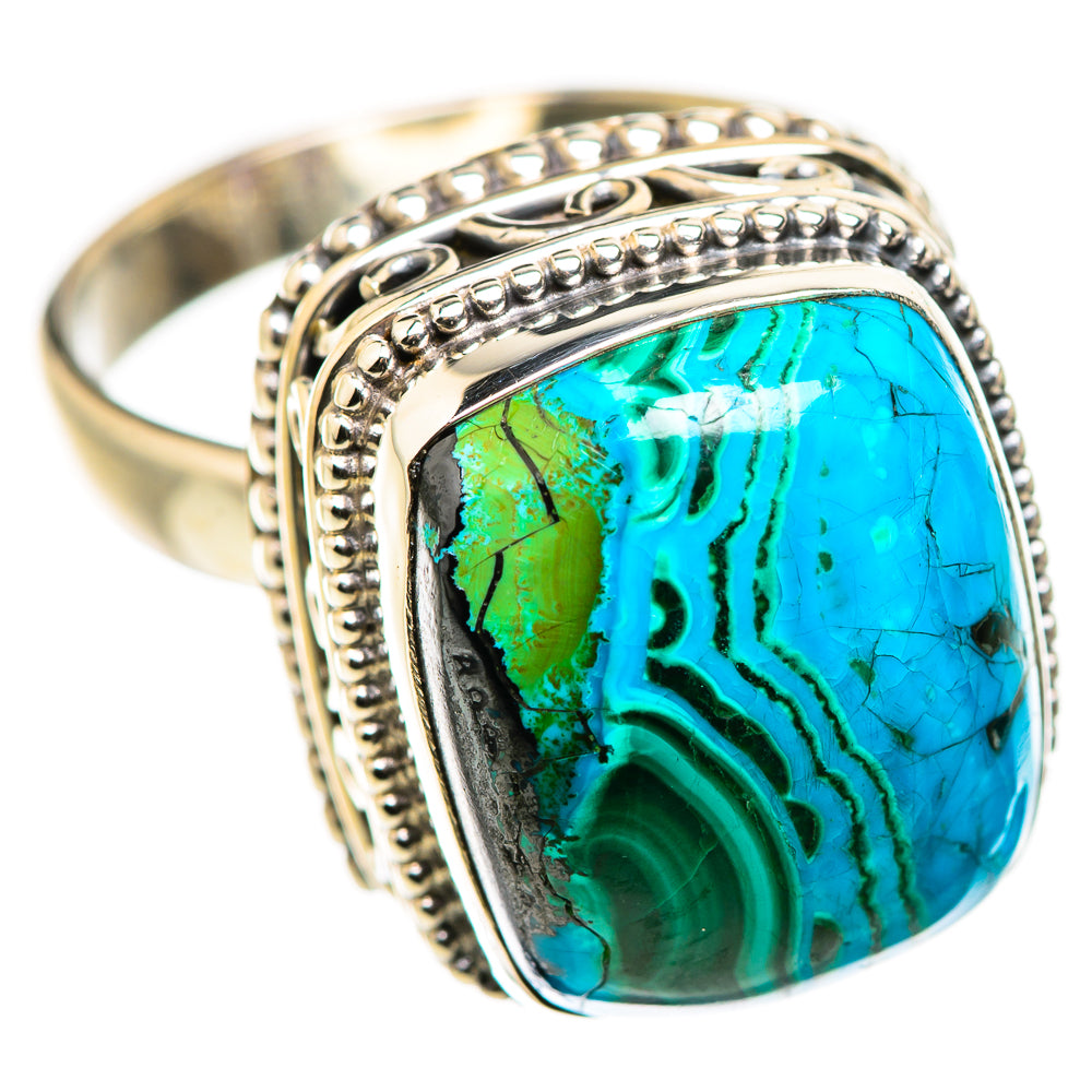 Malachite In Chrysocolla Rings handcrafted by Ana Silver Co - RING129987 - Photo 2
