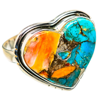 Spiny Oyster Turquoise Rings handcrafted by Ana Silver Co - RING129989 - Photo 2