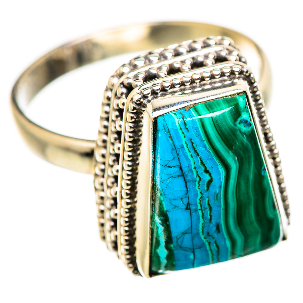 Malachite In Chrysocolla Rings handcrafted by Ana Silver Co - RING129991 - Photo 2