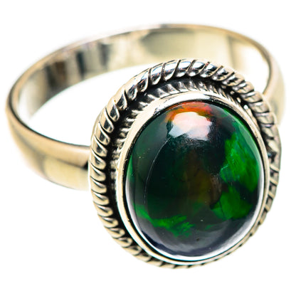 Black Opal Rings handcrafted by Ana Silver Co - RING129994 - Photo 2