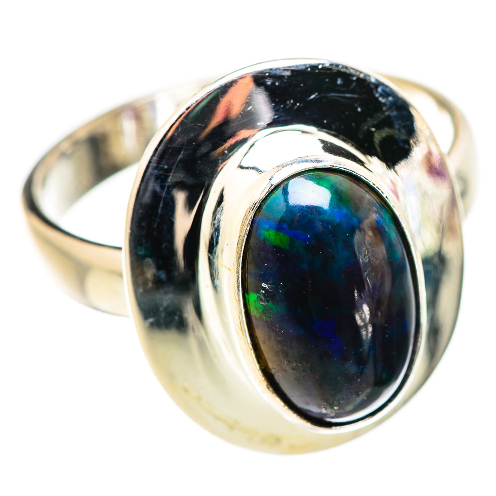Black Opal Rings handcrafted by Ana Silver Co - RING129995 - Photo 2