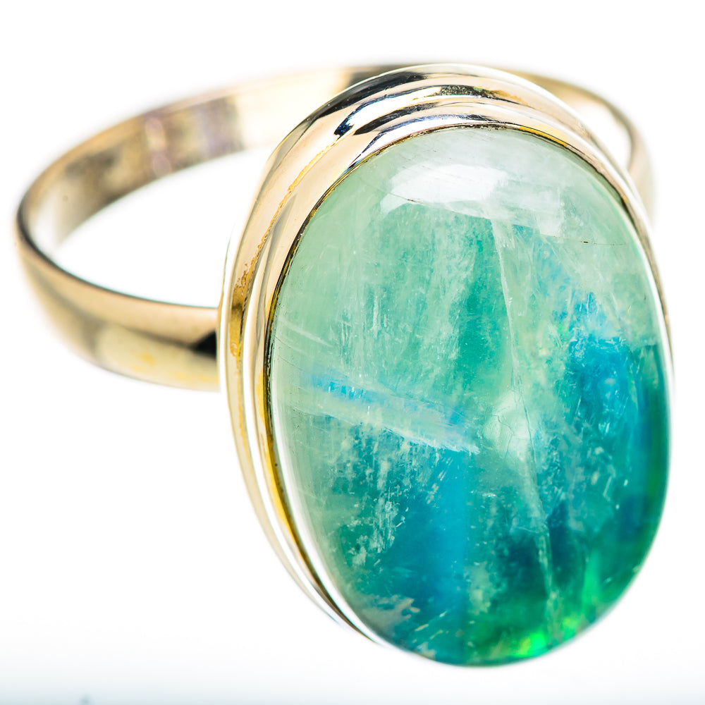 Green Moonstone Rings handcrafted by Ana Silver Co - RING130003 - Photo 2