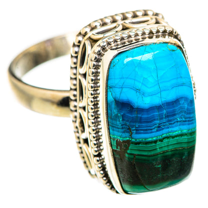 Malachite In Chrysocolla Rings handcrafted by Ana Silver Co - RING130011 - Photo 2