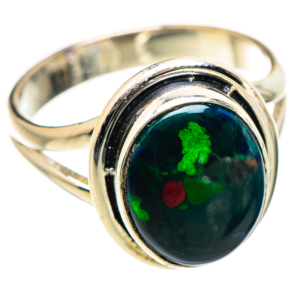 Black Opal Rings handcrafted by Ana Silver Co - RING130015 - Photo 2