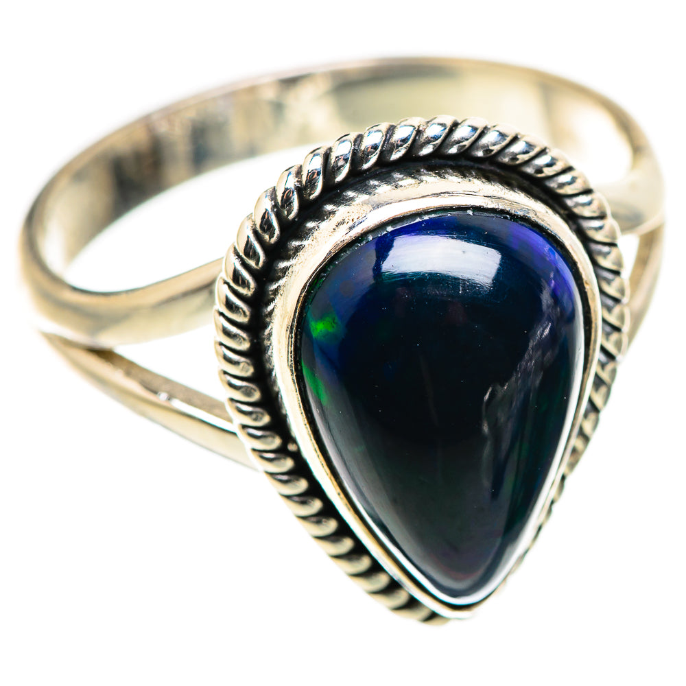 Black Opal Rings handcrafted by Ana Silver Co - RING130016 - Photo 2