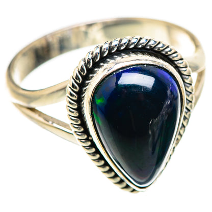 Black Opal Rings handcrafted by Ana Silver Co - RING130016 - Photo 2