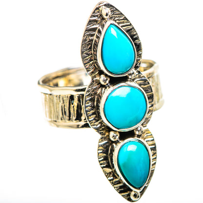 Sleeping Beauty Turquoise Rings handcrafted by Ana Silver Co - RING130021 - Photo 2
