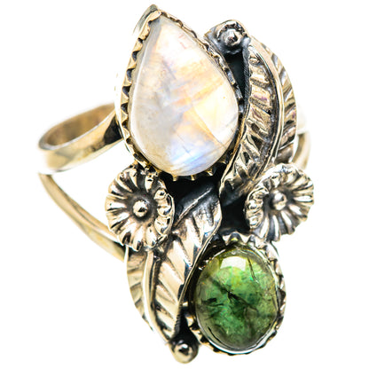 Rainbow Moonstone Rings handcrafted by Ana Silver Co - RING130023 - Photo 2
