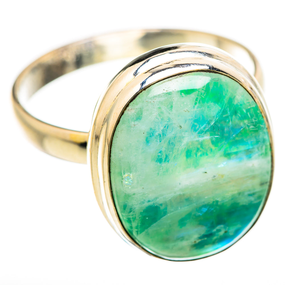 Green Moonstone Rings handcrafted by Ana Silver Co - RING130024 - Photo 2