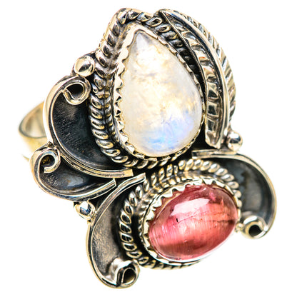Rainbow Moonstone Rings handcrafted by Ana Silver Co - RING130030 - Photo 2