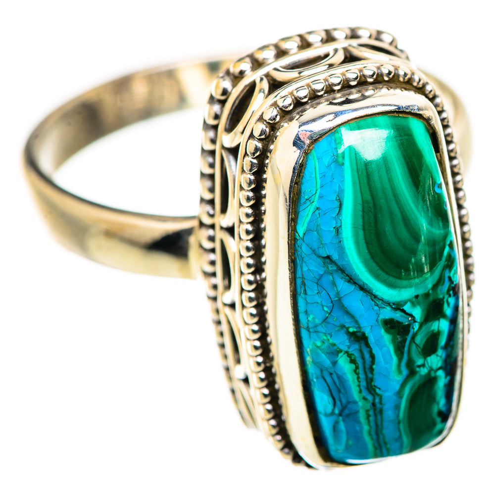 Malachite In Chrysocolla Rings handcrafted by Ana Silver Co - RING130035 - Photo 2