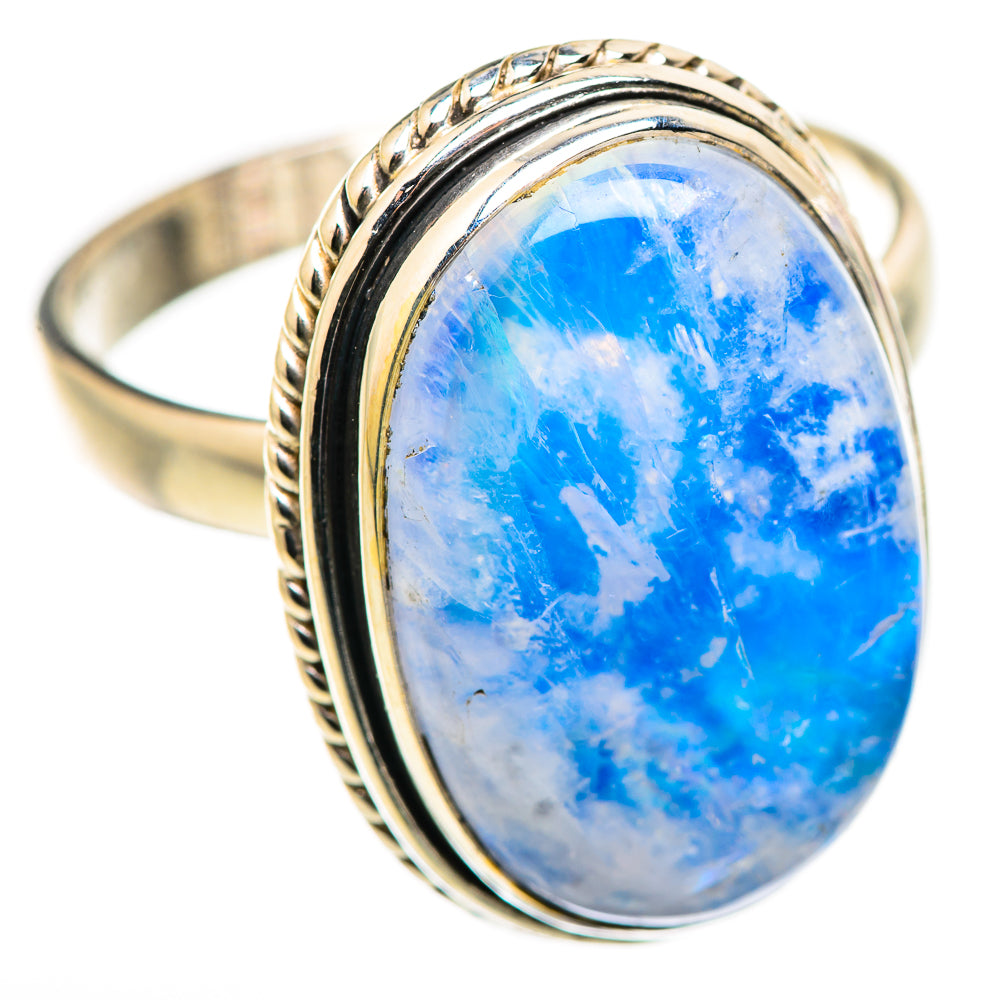 Rainbow Moonstone Rings handcrafted by Ana Silver Co - RING130044 - Photo 2