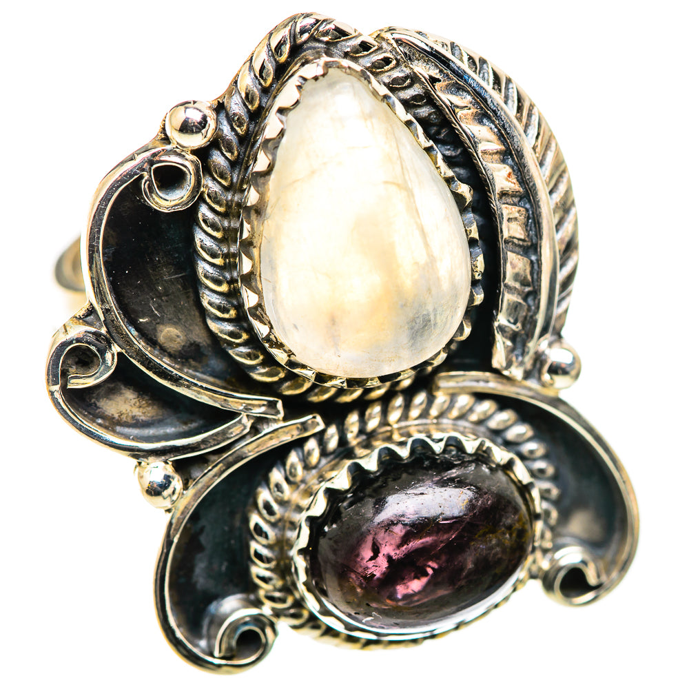 Rainbow Moonstone Rings handcrafted by Ana Silver Co - RING130049 - Photo 2
