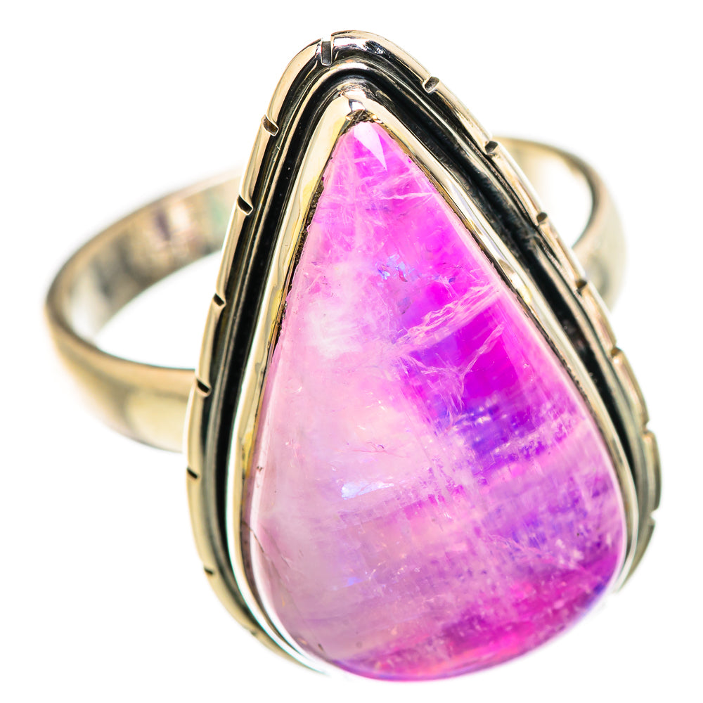 Pink Moonstone Rings handcrafted by Ana Silver Co - RING130054 - Photo 2