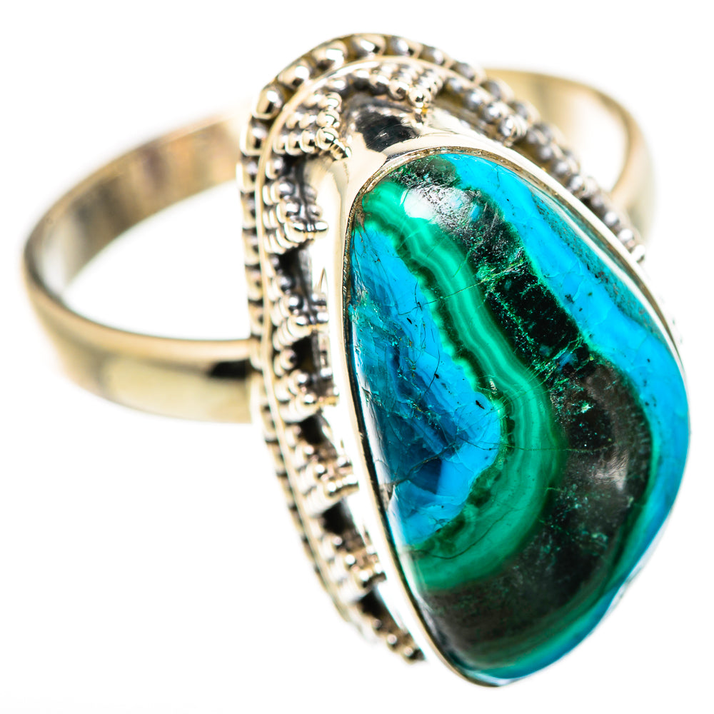 Malachite In Chrysocolla Rings handcrafted by Ana Silver Co - RING130058 - Photo 2