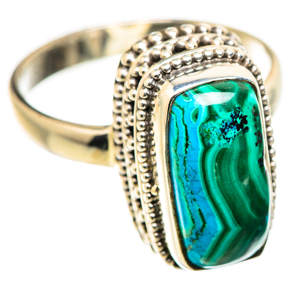 Malachite In Chrysocolla Rings handcrafted by Ana Silver Co - RING130059 - Photo 2