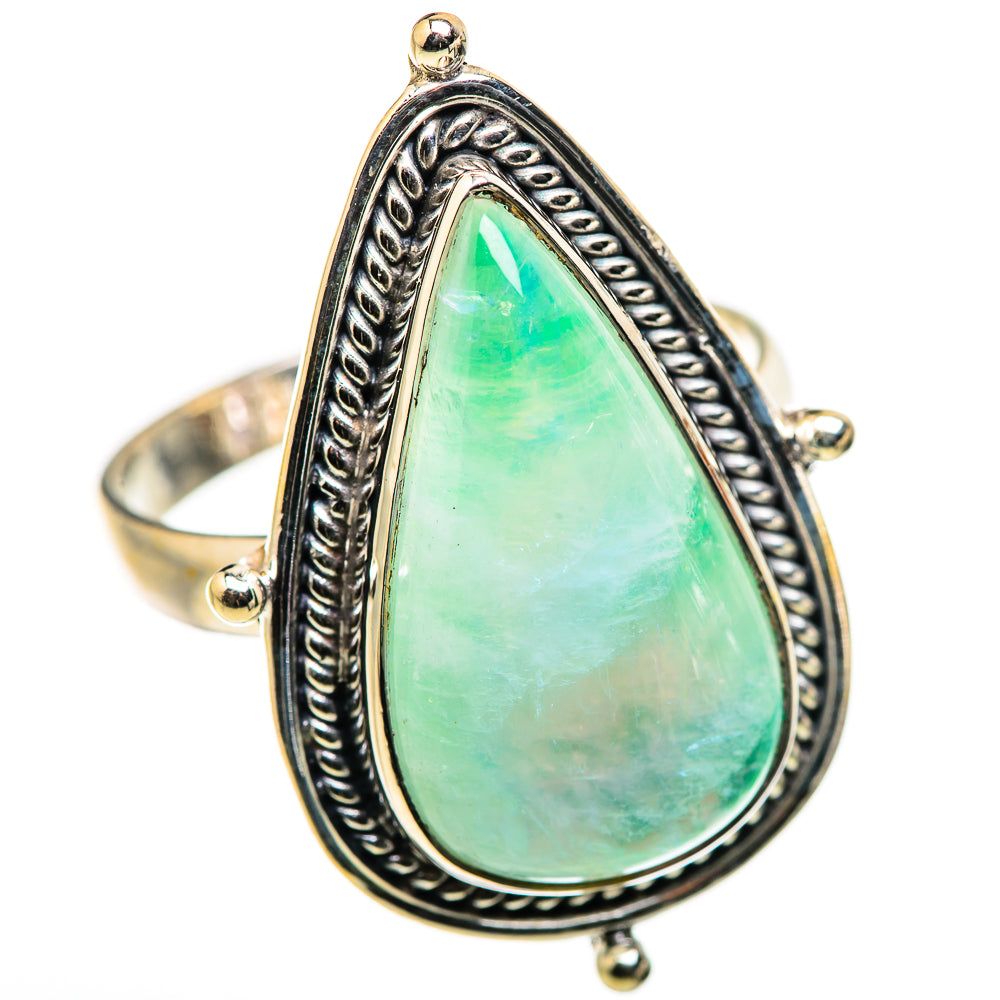Green Moonstone Rings handcrafted by Ana Silver Co - RING130071 - Photo 2