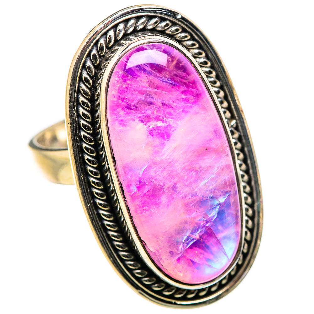 Pink Moonstone Rings handcrafted by Ana Silver Co - RING130078 - Photo 2