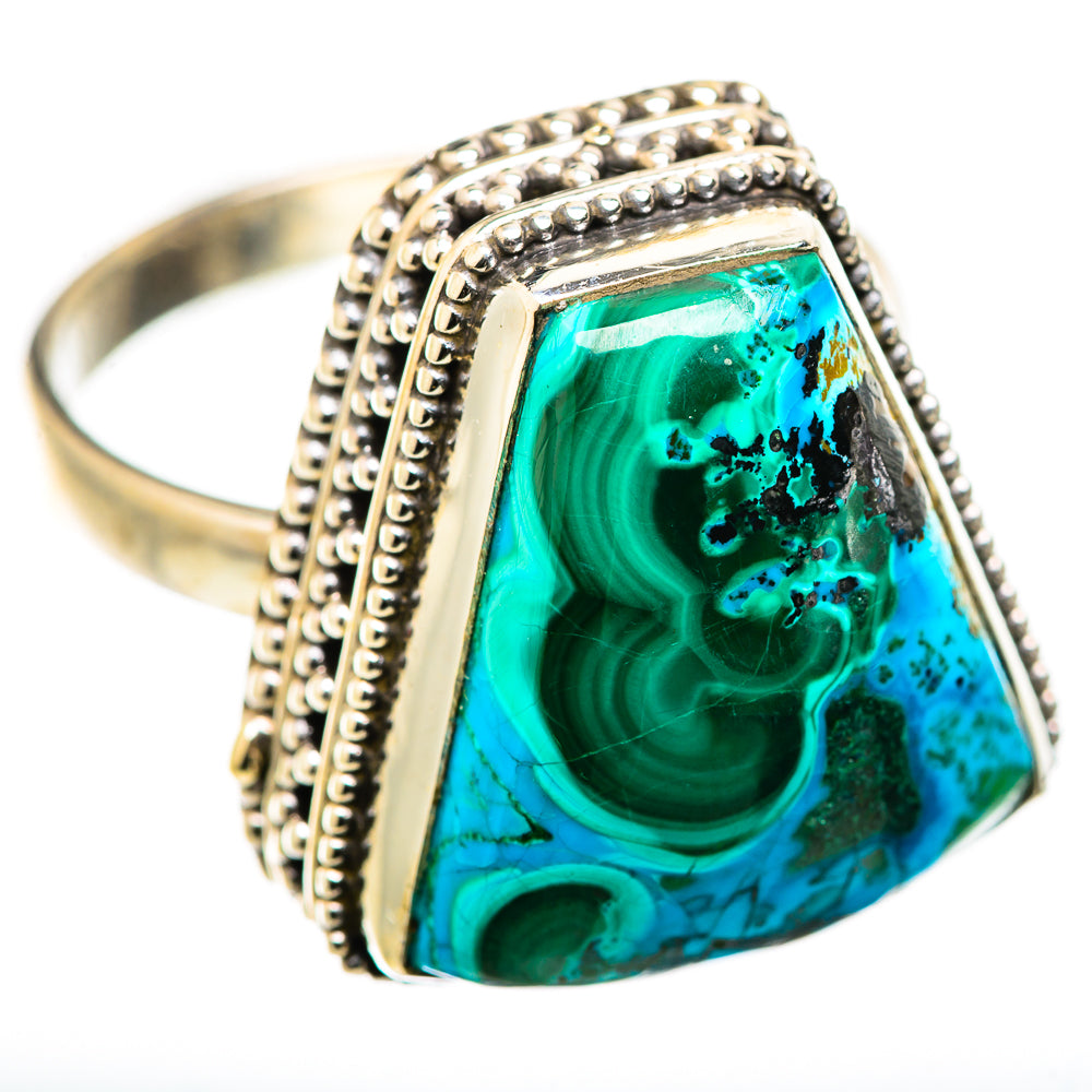 Malachite In Chrysocolla Rings handcrafted by Ana Silver Co - RING130087 - Photo 2