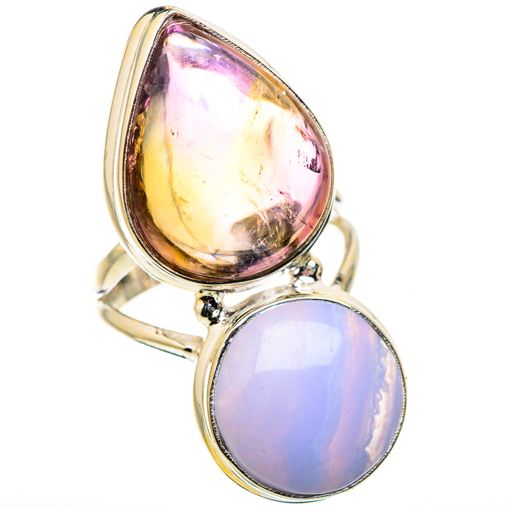 Blue Lace Agate Rings handcrafted by Ana Silver Co - RING130091 - Photo 2