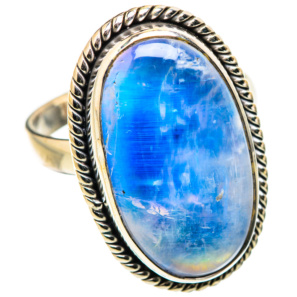 Rainbow Moonstone Rings handcrafted by Ana Silver Co - RING130098 - Photo 2