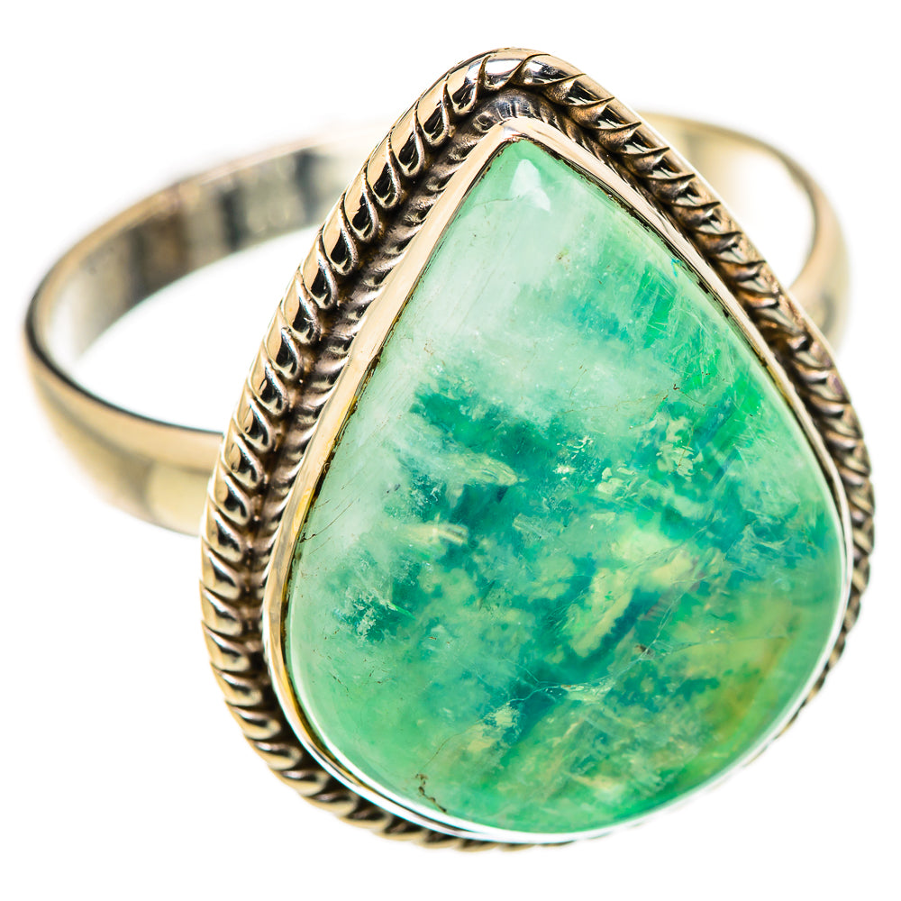 Green Moonstone Rings handcrafted by Ana Silver Co - RING130101 - Photo 2