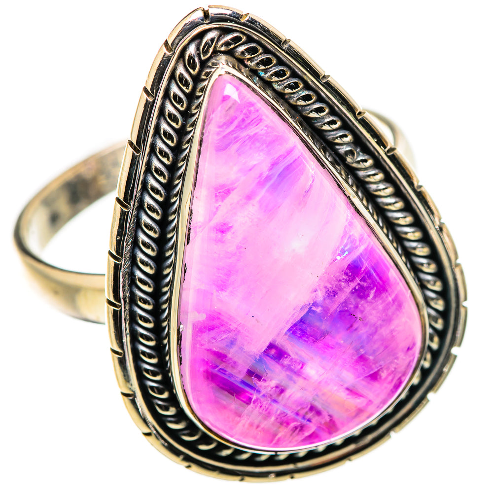 Pink Moonstone Rings handcrafted by Ana Silver Co - RING130107 - Photo 2