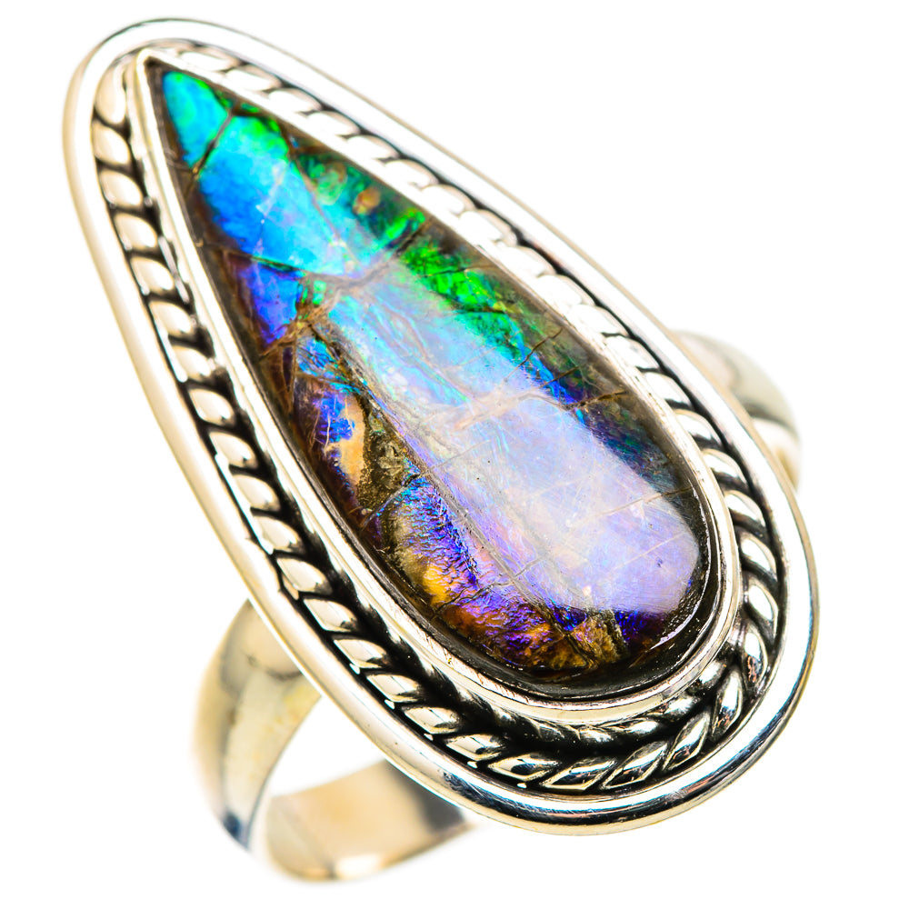 Ammolite Rings handcrafted by Ana Silver Co - RING130117 - Photo 2