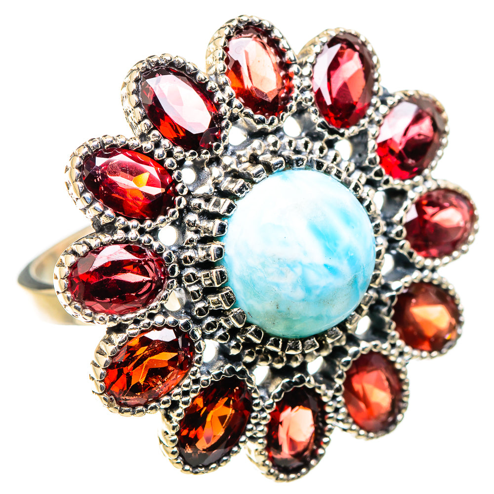 Larimar Rings handcrafted by Ana Silver Co - RING130119 - Photo 2