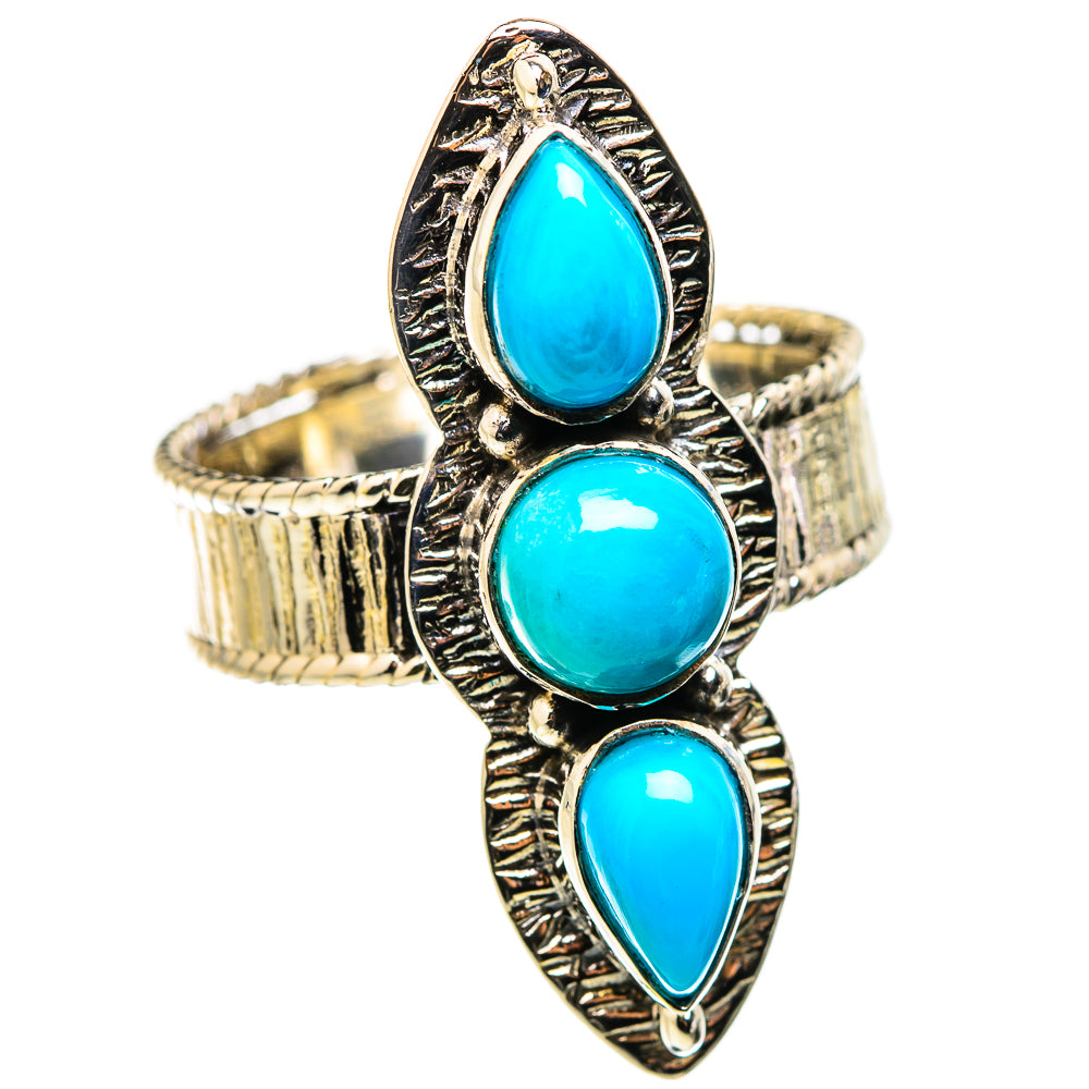 Sleeping Beauty Turquoise Rings handcrafted by Ana Silver Co - RING130130 - Photo 2