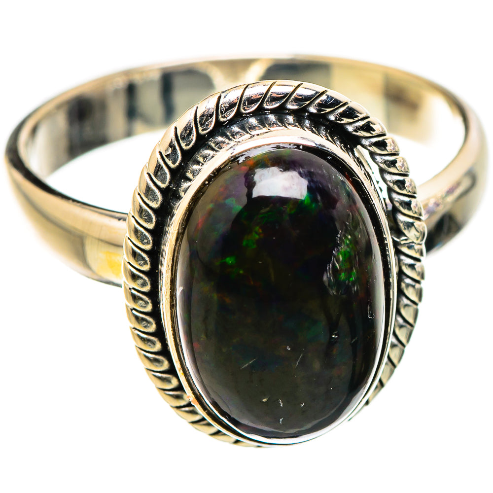 Black Opal Rings handcrafted by Ana Silver Co - RING130149 - Photo 2