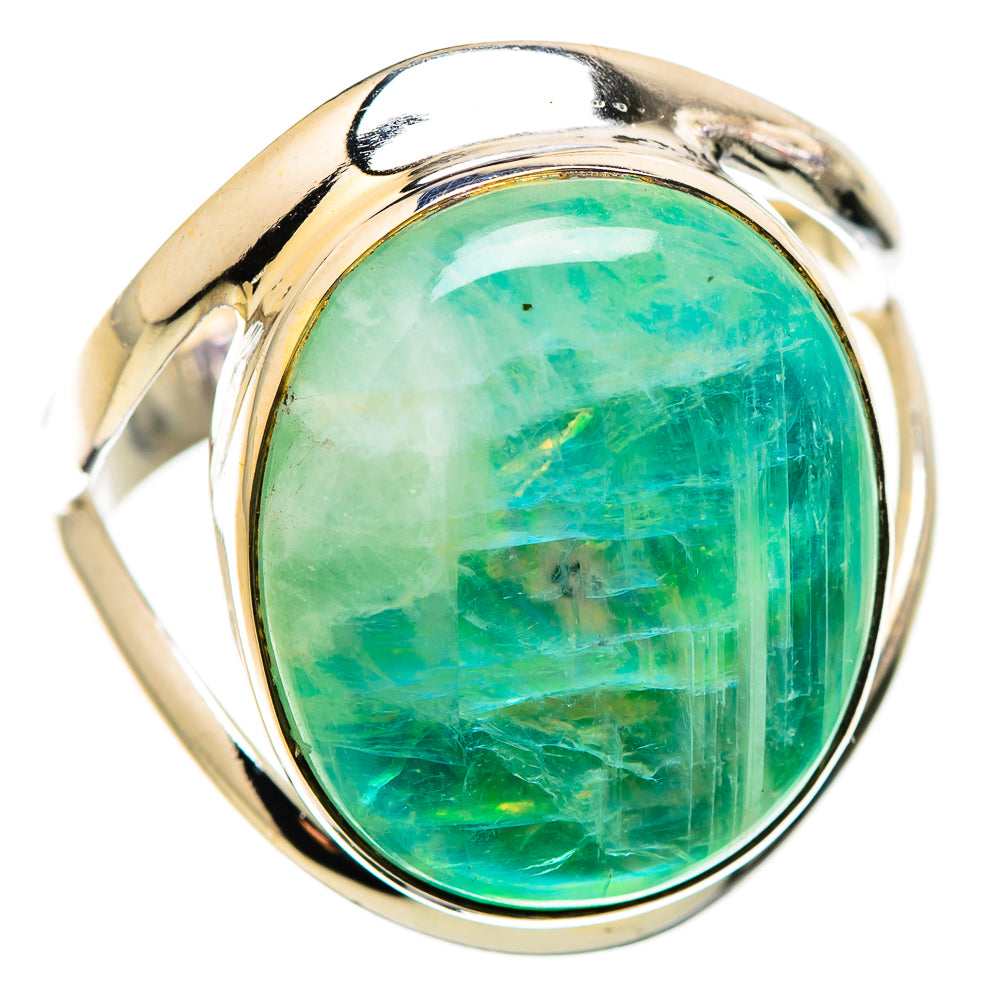 Green Moonstone Rings handcrafted by Ana Silver Co - RING130160 - Photo 2