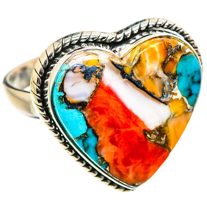 Spiny Oyster Turquoise Rings handcrafted by Ana Silver Co - RING130170 - Photo 2