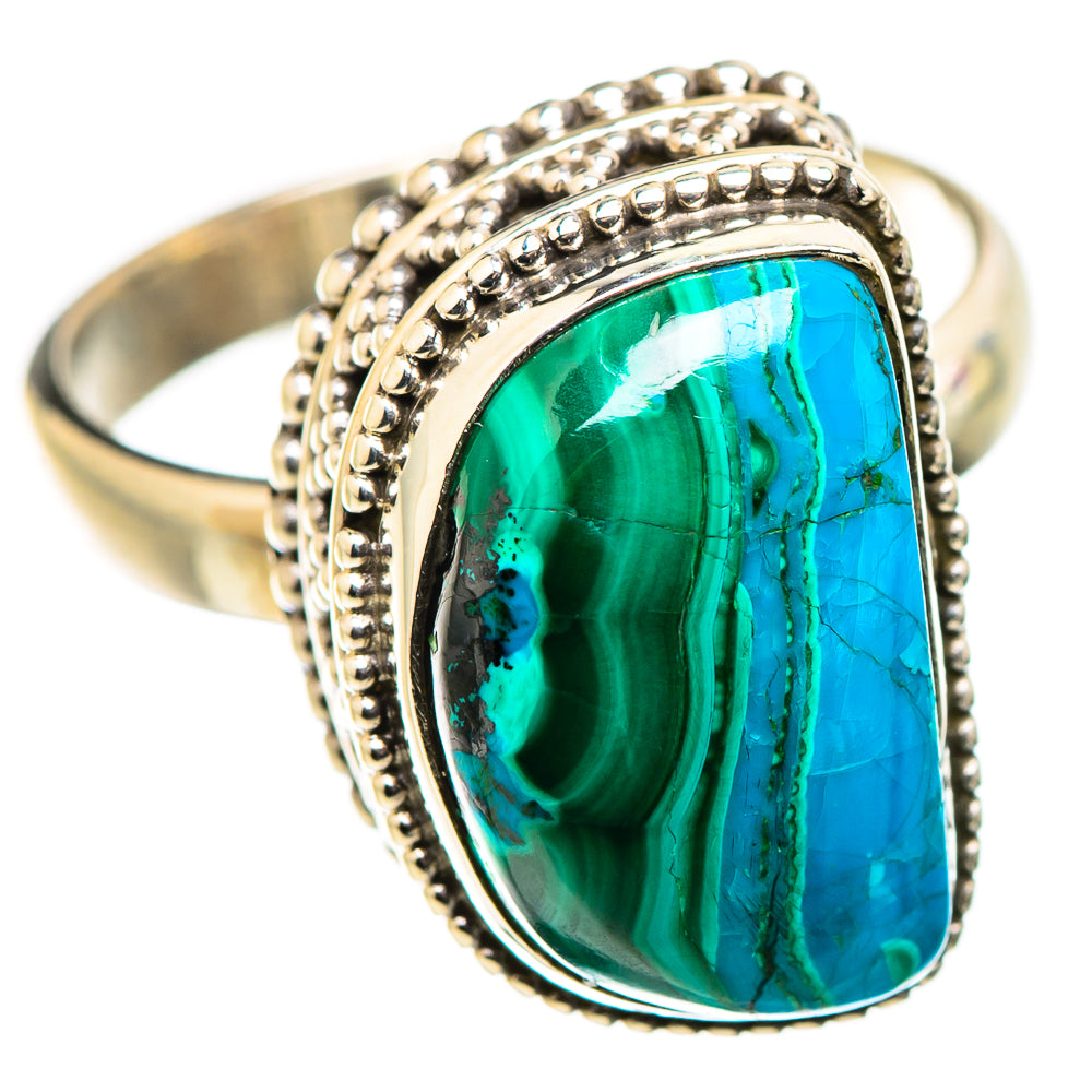 Malachite In Chrysocolla Rings handcrafted by Ana Silver Co - RING130174 - Photo 2