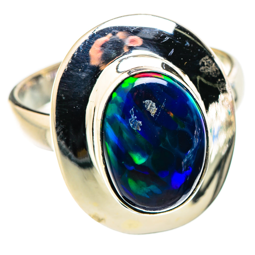 Black Opal Rings handcrafted by Ana Silver Co - RING130176 - Photo 2