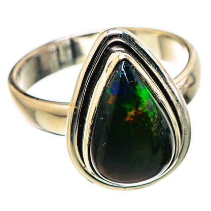 Black Opal Rings handcrafted by Ana Silver Co - RING130177 - Photo 2