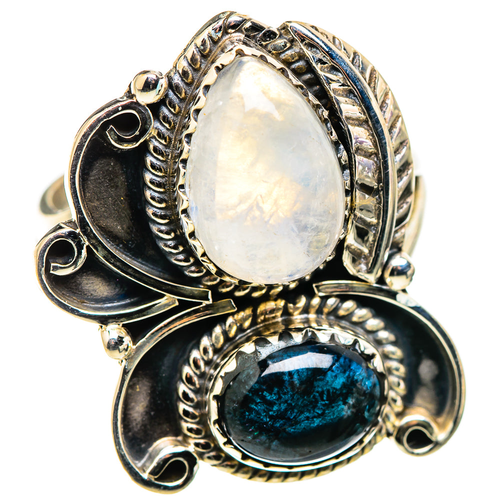 Rainbow Moonstone Rings handcrafted by Ana Silver Co - RING130181 - Photo 2