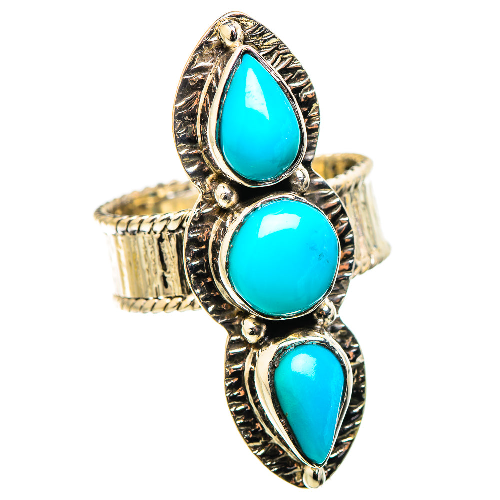 Sleeping Beauty Turquoise Rings handcrafted by Ana Silver Co - RING130183 - Photo 2