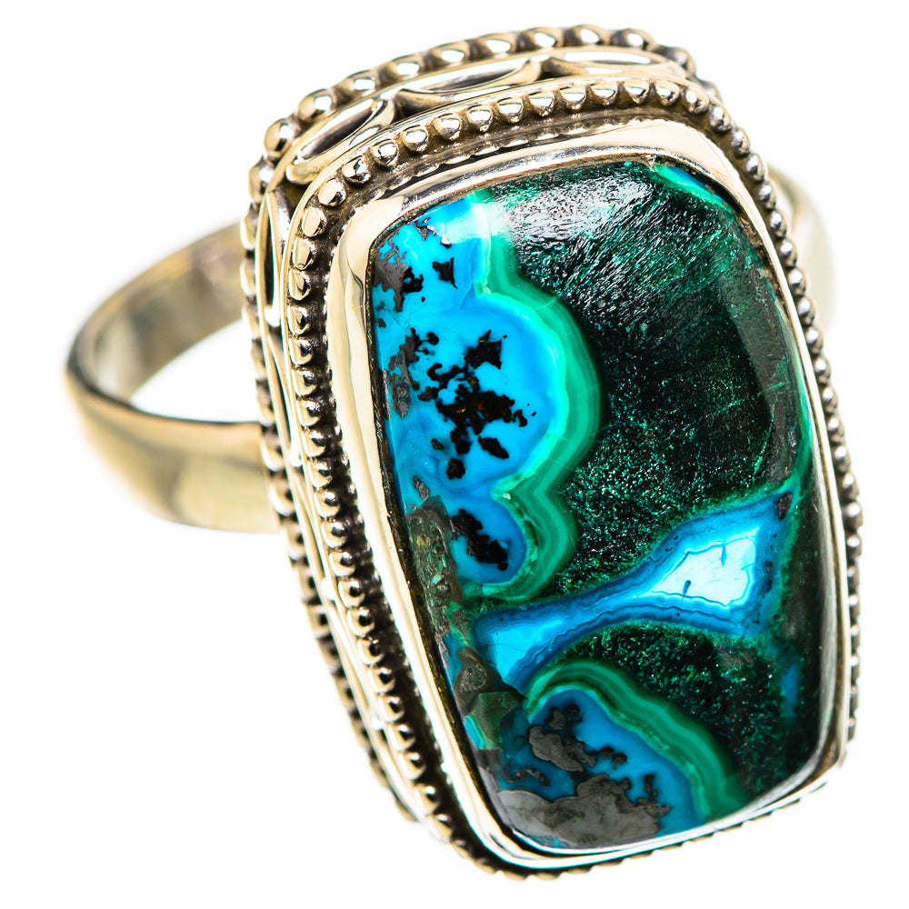 Malachite In Chrysocolla Rings handcrafted by Ana Silver Co - RING130196 - Photo 2