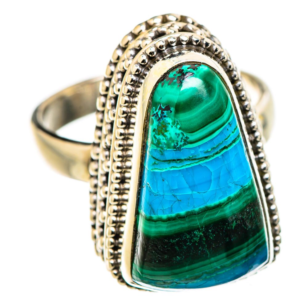 Malachite In Chrysocolla Rings handcrafted by Ana Silver Co - RING130200 - Photo 2