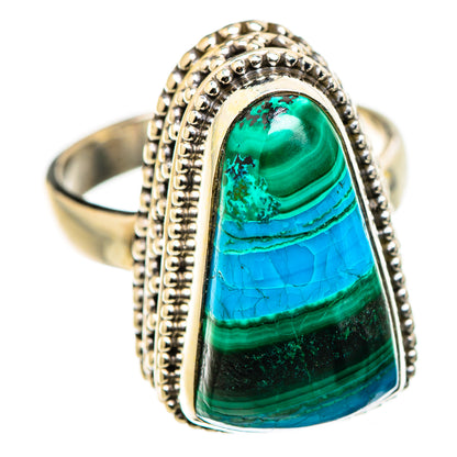 Malachite In Chrysocolla Rings handcrafted by Ana Silver Co - RING130200 - Photo 2
