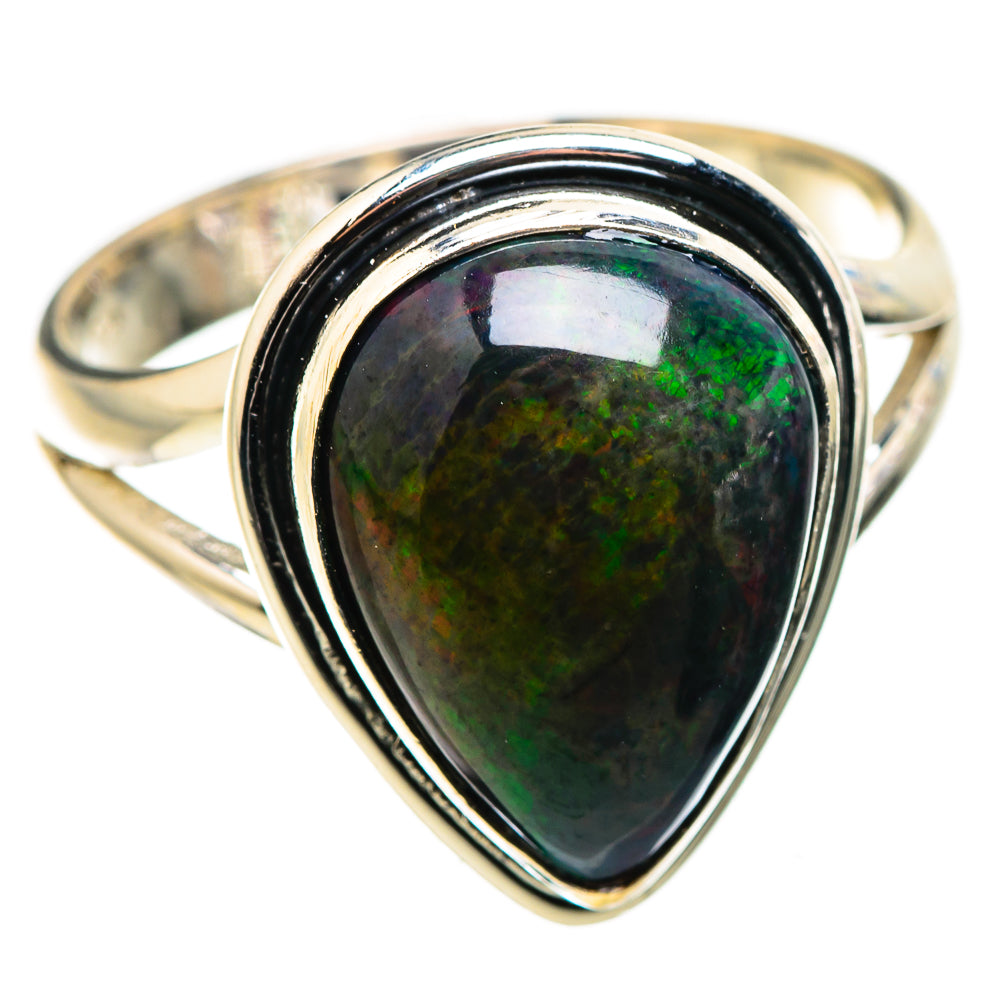 Black Opal Rings handcrafted by Ana Silver Co - RING130202 - Photo 2