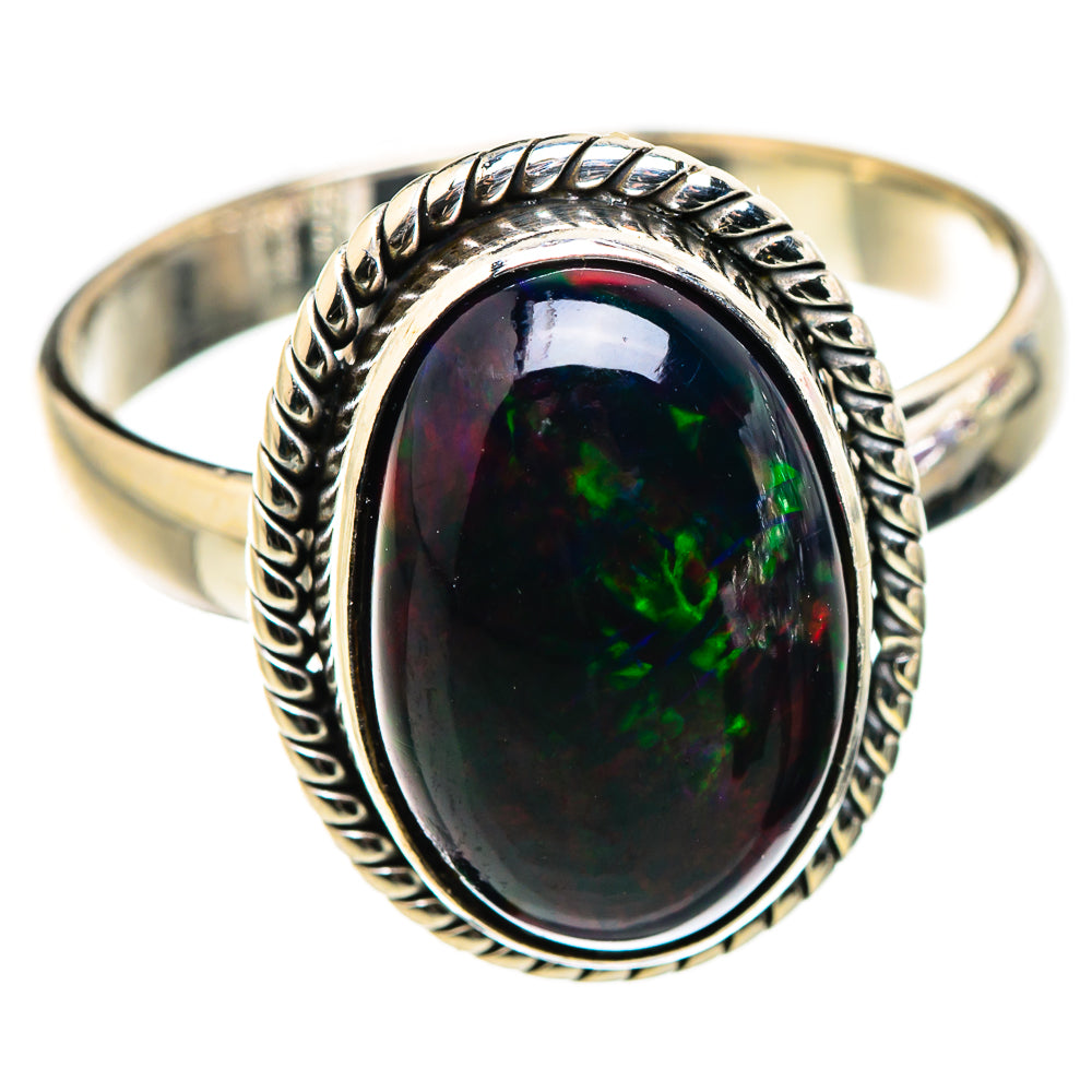 Black Opal Rings handcrafted by Ana Silver Co - RING130203 - Photo 2
